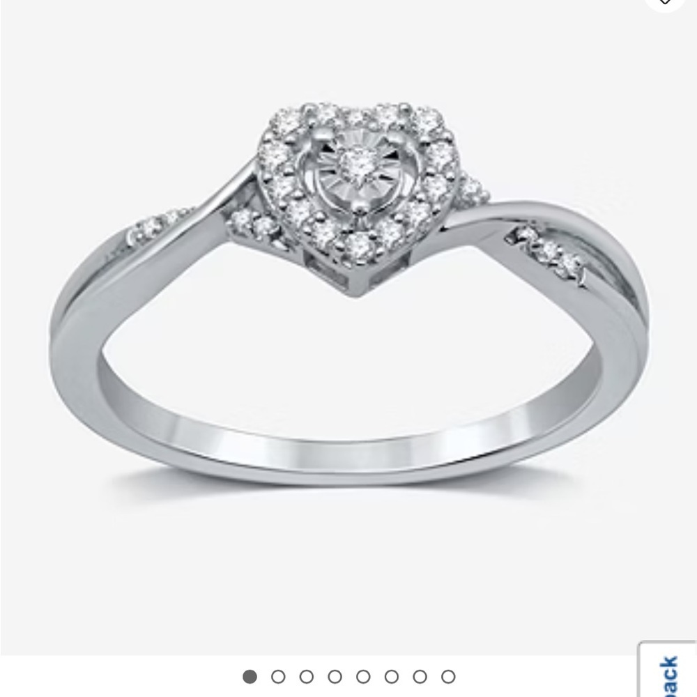 Elegant Silver Heart Ring Modern Bride from JC Penny